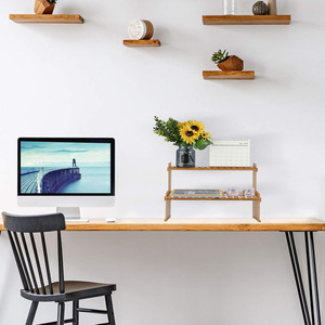 Desktop Flower Rack 2 Tier Bamboo Storage <b>Shelf</b> For <b>Desk</b> Organizing Plants And Vases - Product Image 2