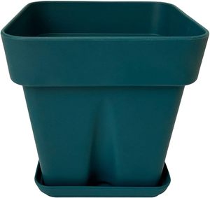 Pot de fleurs en silicone de 5,1 pouces avec plateau, jardinière carrée épaissie, récipient décoratif pour jardinage intérieur et extérieur - Product Image 3