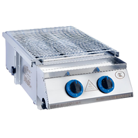 Grill à gaz commercial de haute qualité à 2 brûleurs en acier inoxydable, rôtissoire à huîtres sans fumée pour la cuisine en plein air