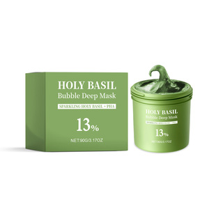 Odm Oem Holy Basil Bubble Mask Mascarilla de arcilla Limpieza profunda Control de aceite Mascarilla de burbujas de limpieza facial Suave - Product Image 1
