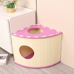 Cave pour chat en feutre polyester de qualité supérieure – Lit pour chat pliable et résistant aux griffures pour chatons et chats de grande taille - Product Image 2