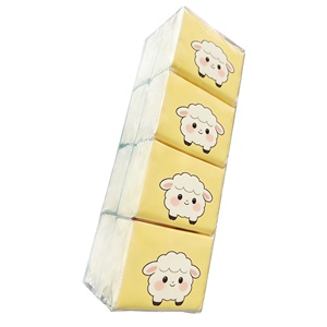 ポケットティッシュ新商品　カスタム標準コンパクト携帯用トラベルポケットミニハンドバッグティッシュパック、16.5g×5枚重ね、210×205mm - Product Image 1