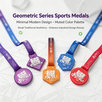 Ensemble de médailles de récompense en silicone 3D gaufré multicolore avec texture mate premium - Conception personnalisée OEM pour les clubs sportifs