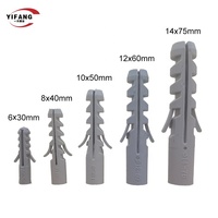 YIFANG Vis de fixation en plastique revêtues de TiCN de 10 mm, 12 mm, 14 mm, chevilles murales en nylon, goujons d'expansion pour charges lourdes en construction