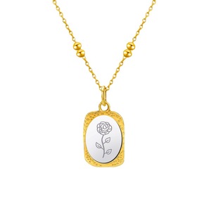 Collier pendentif fleur en acier inoxydable joker de décembre design européen et américain miroir magique rose pour la mode féminine - Product Image 5