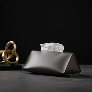 PU Leather Rectangle Tissue Box Holder Elegant Leather Facial Tissue Paper Dispenser Tissue Box Cover for <b>Car</b> <b>Table</b> - Product Image 3