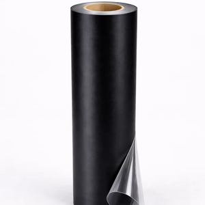 Anti Fingerprint <b>Black</b> PET Decorative <b>Sheet</b> for Furniture Lamination Anti Bacterial GAG Structure Ready Stock No Defect Single - Product Image 1