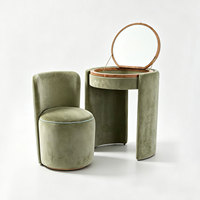 Commode rustique de luxe en pin avec miroir et chaise - Conception durable pour appartements, chambres et salons
