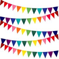 Guirlande de fanions triangulaires en feutre colorés personnalisés pour fête, faible MOQ, vente en gros, décoration pas chère, drapeau Joyeux Anniversaire