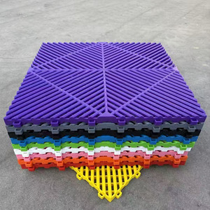 컬러 인터로킹 PP 차고 바닥 타일 견고한 모듈식 플라스틱 바닥재 자동차 디테일링 작업장 맞춤 절단 서비스 - Product Image 4