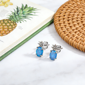 Boucles d'oreilles opales tendance pour femmes - boucles d'oreilles à clous en forme d'<span class=keywords><strong>ananas</strong></span> - boucles d'oreilles simples et mignonnes de style étudiant - Product Image 5