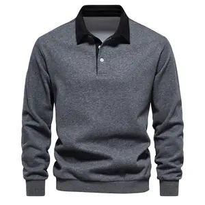 2023 new autumn long-sleeved Polo collar hoodie trend men's hoodie casual