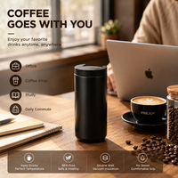 Mug de voyage isotherme en acier inoxydable avec logo personnalisé, 14oz 17oz, couvercle rabattable, cadeau pour les trajets quotidiens