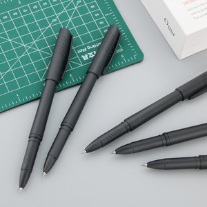 Custom Pen Frosted Ballpoint Pen Matte Black <b>Rod</b> With Black Core <b>Plastic</b> Shell Silk Screen Printing Promotional Gift Set - Product Image 2
