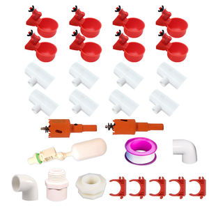 Nouvel ensemble complet de raccords en T automatiques en <span class=keywords><strong>PVC</strong></span> <span class=keywords><strong>mangeoire</strong></span> de <span class=keywords><strong>tuyau</strong></span> sucette de poulet et tasse d'eau pour connecteur de réservoir d'eau de volaille - Product Image 1
