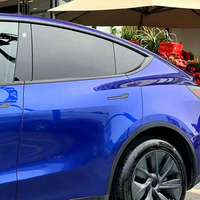 Film Vinyle PET Coulé Métallisé Bleu Cobalt Brillant HD pour Covering Automobile, Vente en Gros, Usine de Guangzhou, Taille 1.52X16M/5X55FT, Autocollants pour Voiture