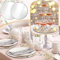 Miroirs ronds en acrylique sur mesure pour centre de table de mariage, plaques de miroir rondes sans verre, autocollants miroir adhésifs