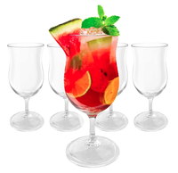 Unzerbrechliche hohe Hurricane-Cocktailgläser aus Kunststoff, 20oz, für Pool-Partys, Luau-Partys, tropische Partys, Großpackung mit Strohhalmen
