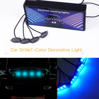 Lampe de modification tout-terrain à dégradé de 7 couleurs à défilement, contrôle par application RGB, pour calandre de voiture, feux de jour, pour SUV et pick-up