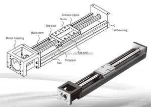HIWIN KK60 KK6005 P Grade Short Block KK6005P-400S1-F0C KK Single Axis Robot Linear Guide Module For 3d Printer CNC Machine