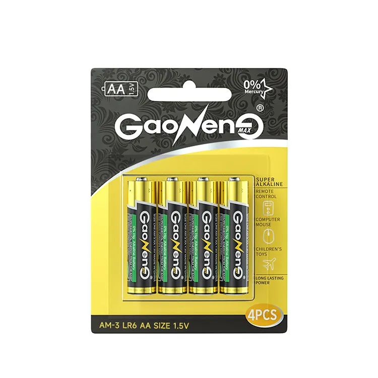 Gaonengmax Alkaline tiểu khô di động không có có thể sạc lại 1.5V LR6 um3 AA pin AA AM3 LR06 pin kiềm