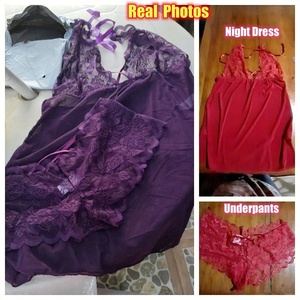 Camicia <span class=keywords><strong>da</strong></span> Notte Esotica in Pizzo per Donne, Sexy con Schiena Scoperta, Set Due Pezzi, Abbigliamento Estivo <span class=keywords><strong>da</strong></span> Notte <span class=keywords><strong>Taglie</strong></span> <span class=keywords><strong>Forti</strong></span> - Product Image 6