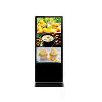 Kiosque numérique sur pied pour intérieur, système Android/PC, écran tactile capacitif LCD 50 pouces, affichage numérique, publicité vidéo, animation
