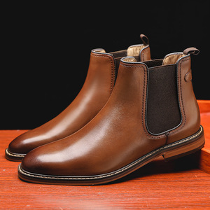 Zapatos de Cuero para Hombre, Estilo Británico, Botas de Cuero de Primera Calidad, Botas Chelsea, Botas Cortas - Product Image 3