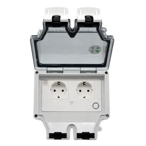 IP66 Standard EU Power Jack App Remote Control 16A WiFi Smart Wall Socket Outdoor Waterproof Switch Plug