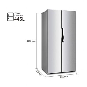 Réfrigérateur sans givre de fabrication 456L avec distributeur d'eau Étagère en fil métallique en option Réfrigérateur <span class=keywords><strong>et</strong></span> congélateur côte à côte Maison - Product Image 4