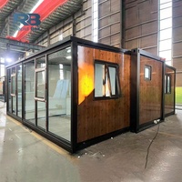 Maison mobile préfabriquée en verre, cabine prête à l'emploi, bureau modulaire portable, showroom, conteneur préfabriqué, mini-maison