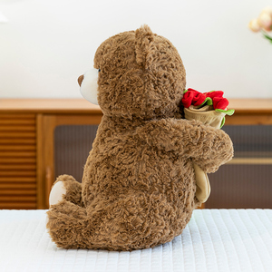 Vendita Diretta dalla Fabbrica, Regalo di San Valentino, Orsacchiotto di Peluche con Rosa, Giocattolo per Bambini, Pupazzo Animale Imbottito, Orso Seduto in Peluche - Product Image 5
