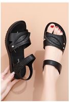 Nouvelles sandales d'été confortables pour femmes d'âge mûr, plates, tendance, à semelle souple antidérapante, motif feuille, toutes saisons