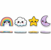 Aimant de réfrigérateur personnalisé en acrylique, tranche de pizza, motif alimentaire Kawaii, découpé à la forme, 3 mm, support magnétique noir, en vrac, décoration de cuisine
