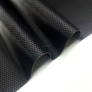 Vinyle synthétique semi-PU extensible 3D 5D effet fibre de carbone gris gaufré pour voiture, camping-car et marine - Product Image 3
