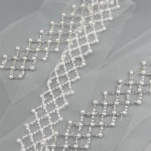 Hot Wedding khăn đính cườm sequin đính cườm quần áo phụ kiện Túi Giày phụ kiện ăn mặc hoa viền thêu lưới ren - Product Image 2