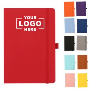 Custom <b>A5</b> A6 PU Leather Cover Business School Notebooks Hardcover Thread Sewing Binding Dairy Journal with Pen Holder - Product Image 1