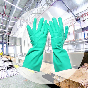 Sol-Vex 37-176 Gants de protection de sécurité anti-abrasion entièrement enduits de nitrile chimique vert - Product Image 5