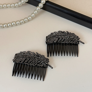 <b>Hot</b> Selling Light Luxury Simple Feather Hair <b>Comb</b> Fashionable Temperamental Niche Design Women's Hair <b>Comb</b> Wholesale Jewelry - Product Image 3