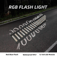 Feu clignotant RVB 2835 à 3 LED, module LED 12V étanche IP67, feu arrière décoratif pour motos et camions, rouge et bleu