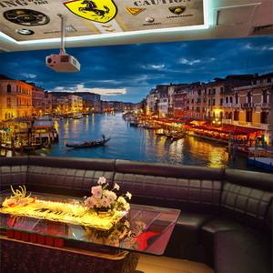 Carta da Parati 3D Personalizzata, Murales Moderni con Vista Notturna della Città, Carte da Parati Autoadesive, Murales Architettonici Europei per Sfondo TV e Divano - Product Image 3