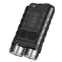 Mini lampe torche porte-clés 900LM, 33g, rechargeable Type-C, double tête UV et lumière rouge, 12 modes, IP65, magnétique pour camping et réparation