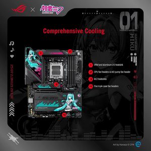 Carte mère ROG Strix X870E-H Gaming WIFI7 Hatsune Miku Edition AMD X870E ATX AM5 DDR5 256 Go SATA compatible Windows 11 - Product Image 4