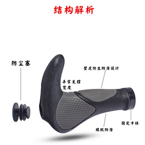 Poignées de guidon de vélo en caoutchouc 22,2 mm antidérapantes et amortissantes pour VTT, guidons confortables - Product Image 4