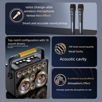 Machine de karaoké extérieure pour home cinéma, double microphones pour haut-parleur, boombox portable, lecteur de musique, fête KTV, disque dur 500 Go