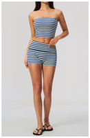 Nouvel ensemble short et brassière de yoga en polaire double face rayée, respirant, infroissable, taille mi-haute, effet push-up et gainant pour femme