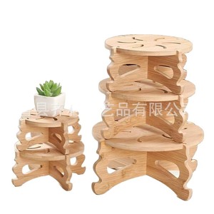 Soporte de madera para macetas, estante decorativo multifuncional de bambú para sala de estar, hogar y oficina - Product Image 2