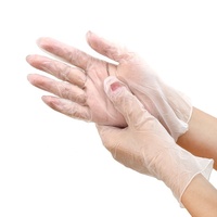 Gants de vaisselle de cuisine jetables en PVC à pois grands gants d'examen en vinyle noir de qualité alimentaire pour la teinture des cheveux à usage domestique