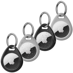 Lot de <span class=keywords><strong>4</strong></span> étuis pour <span class=keywords><strong>AirTag</strong></span>, porte-clés anti-rayures pour traceur GPS <span class=keywords><strong>Apple</strong></span>, étui en silicone pour <span class=keywords><strong>AirTag</strong></span> - Product Image 1