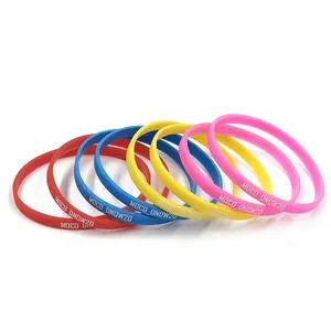 6mm Thin Silicone Bracelet Thin Silicone Bracelet Customized Printing Bracelet Silicone